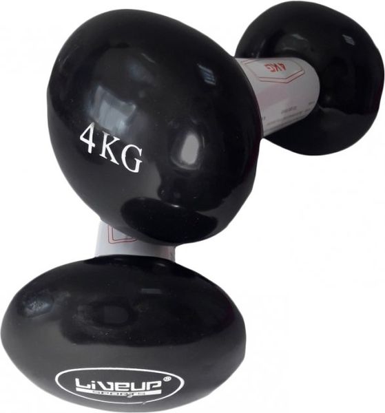 Гантелі для фитнесу вініловові LiveUp Vinyl Dumbbell Egg Head по 4 кг (2шт*4кг) LS2001-4 фото