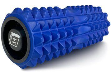 Масажний ролик для спини EasyFit Grid Roller 33 см v.1.2 посилений із заглушками синій EF-2022a-BL фото