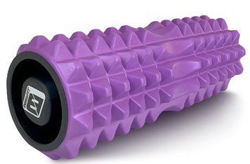 Масажний ролик для спини EasyFit Grid Roller 33 см v.1.2 посилений із заглушками фіолетовий EF-2022a-V фото
