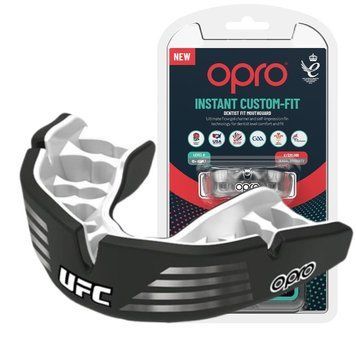 Капа для бокса односторонняя Opro Instant Custom-Fit UFC взрослая (возраст 11+) серо-черная Instan_Silver/Black фото