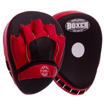 Лапа Вигнута для боксу Boxer 23x19x4см чорно-червона 2011-01(R) фото