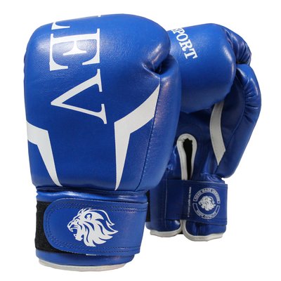 Рукавички боксерські Lev Sport Кожзам сині LV-4211-BL(6) фото