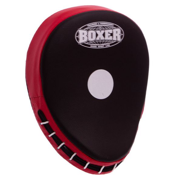 Лапа Вигнута для боксу Boxer 23x19x4см чорно-червона 2011-01(R) фото