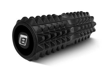 Масажний ролик для спини EasyFit Grid Roller 33 см v.1.2 посилений із заглушками чорний EF-2022a-BK фото
