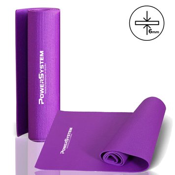 Коврик для фитнеса и йоги Power System Fitness-Yoga Mat PVC фиолетовый (173смx61смx0.6см) PS-4014_Purple фото