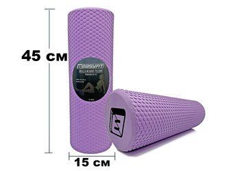 Масажний ролик EasyFit Foam Roller 45 см з міцної піни фіолетовий EF-2030-V фото