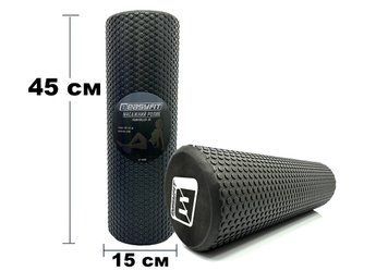 Масажний ролик EasyFit Foam Roller 45 см з міцної піни чорний EF-2030-BK фото