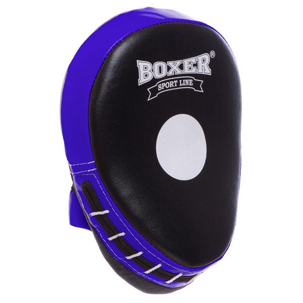 Лапы боксерсие Изогнутые Boxer ЭЛИТ 23x19x4,5см черно-синие 2013-01(BL) фото