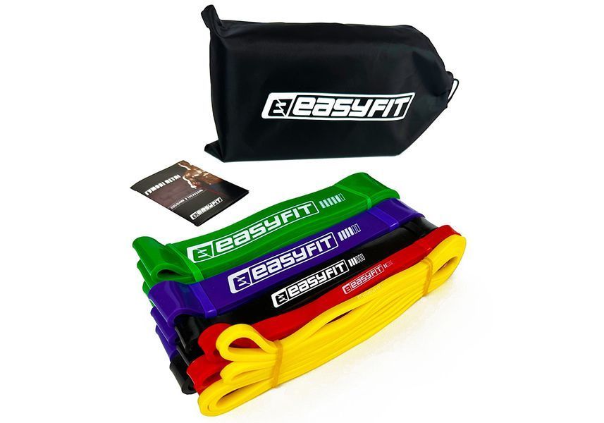 Гума для підтягування на турніку і тренувань EasyFit: набір 1-65 кг (5 шт) EF-1655s фото