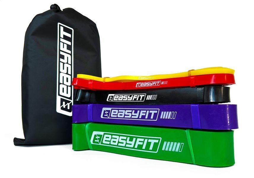 Гума для підтягування на турніку і тренувань EasyFit: набір 1-65 кг (5 шт) EF-1655s фото