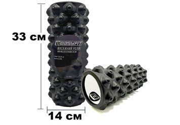 Масажний ролик EasyFit Grid Roller Extreme 33 см чорний EF-2023-BK фото