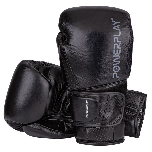 Боксерські рукавички шкіряні Power Play Magnum 3087 чорні PP_3087_10oz_Black фото