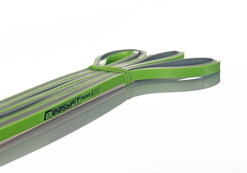 Двошарова гума для підтягування і тренувань EasyFit Premium 2-7 кг зелено-сіра EF-2236-1 фото