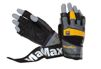 Рукавички для фітнесу та залу Mad Max Signature MFG-880 чорно-сіро-жовті MFG-880 фото