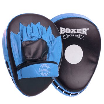 Лапа Вигнута для боксу шкіряна Boxer 23х19х4см чорно-синя 2010-01(BL) фото