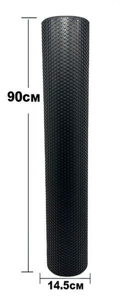Массажный ролик EasyFit Foam Roller 90 см из плотной пены синий EF-2034-BK фото