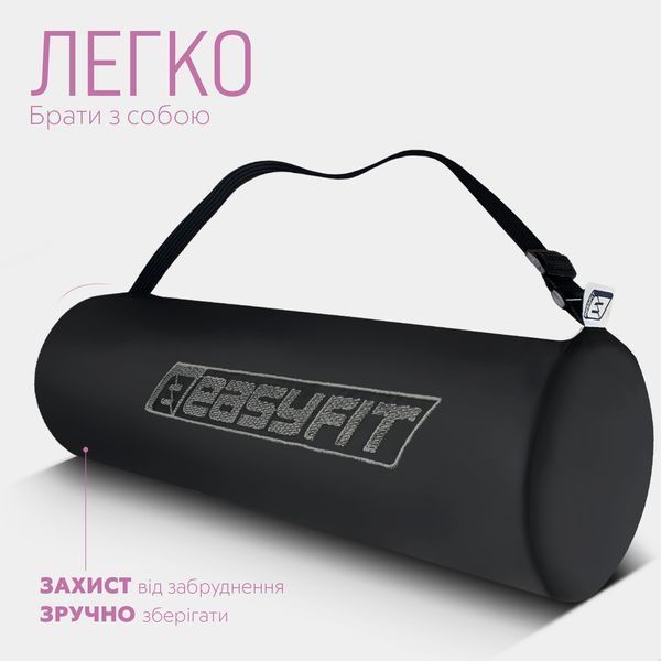 Килимок для йоги та фітнесу 183см*61см*6 мм EasyFit TPE+TC двошаровий фіолетово-помаранчевий + чохол EF-1924s-VO фото