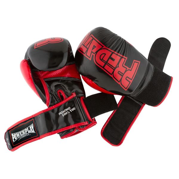 Боксерские перчатки Power Play Predator 3017 черные PP_3017_8oz_Black фото