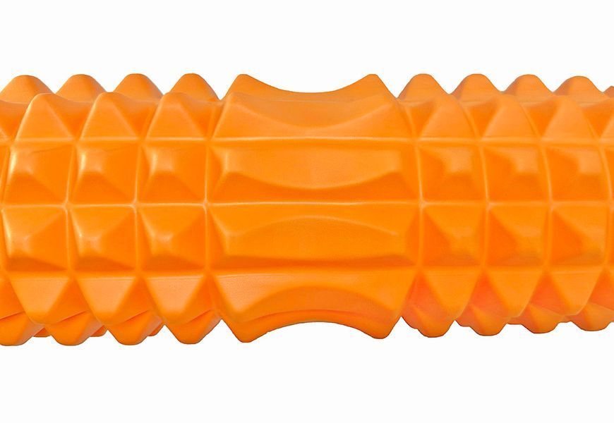 Масажний ролик із поглибленням для хребта EasyFit Grid Roller 45 см v.1.2 оранжевий EF-2028-OR фото