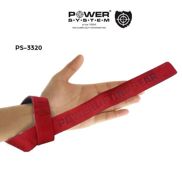 Ламки для тяги кожаные Power System Leather Straps PS-3320 красные 3320RD-0 фото