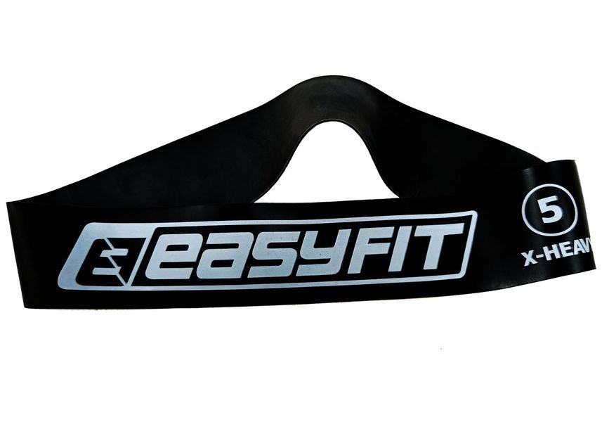 Резиновое кольцо для фитнеса, лента сопротивления EasyFit №5 (20кг) черная EF-1813-5 фото