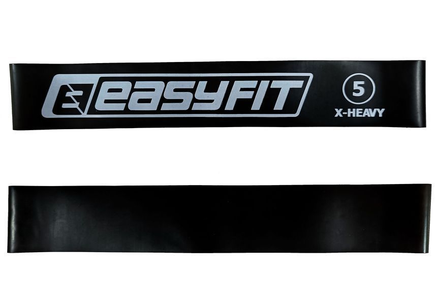 Резиновое кольцо для фитнеса, лента сопротивления EasyFit №5 (20кг) черная EF-1813-5 фото