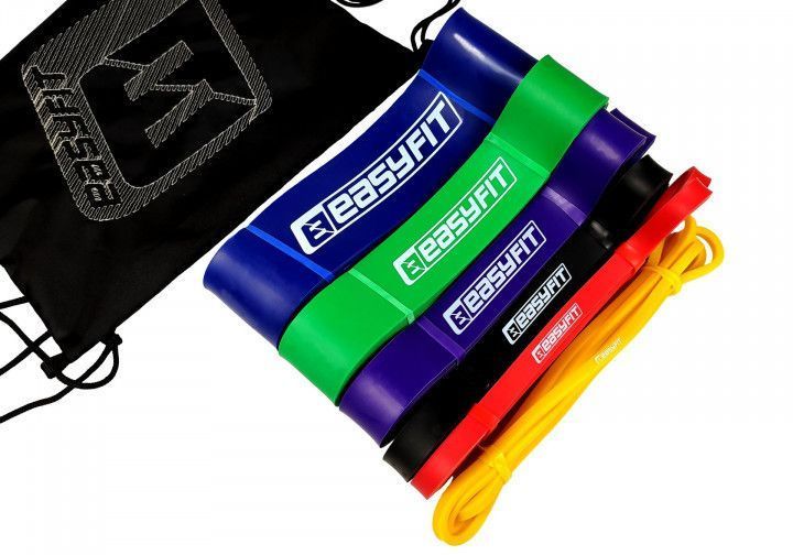 Гума для підтягування на турніку і тренувань EasyFit: набір 1-110 кг (6 шт) EF-1116s фото