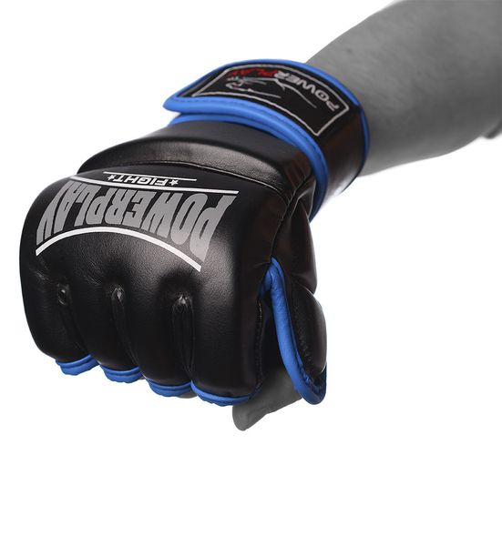 Перчатки для MMA и смешанных единоборств PowerPlay 3058 черно-красные PP_3058_S_Black/Blue фото