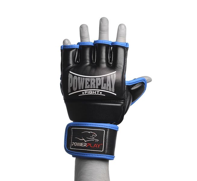 Перчатки для MMA и смешанных единоборств PowerPlay 3058 черно-красные PP_3058_S_Black/Blue фото