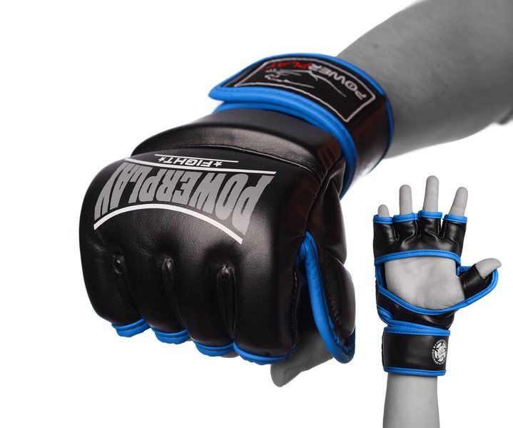 Перчатки для MMA и смешанных единоборств PowerPlay 3058 черно-красные PP_3058_S_Black/Blue фото