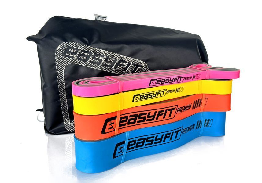Набір двошарових резинок для підтягування EasyFit Premium 7-63 кг (4 шт) EF-7634s фото Набір двошарових резинок для підтягування EasyFit Premium 7-63 кг (4 шт) EF-7634s фото