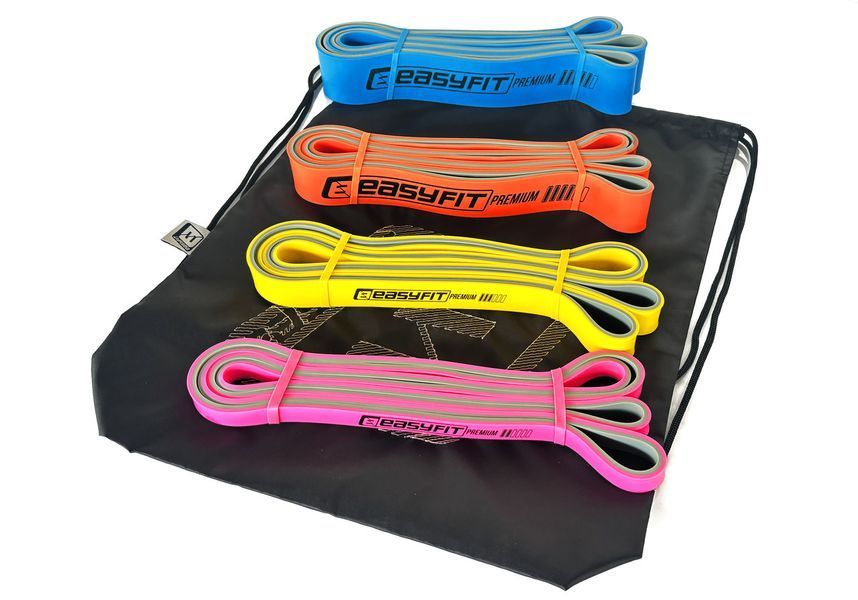 Набір двошарових резинок для підтягування EasyFit Premium 7-63 кг (4 шт) EF-7634s фото Набір двошарових резинок для підтягування EasyFit Premium 7-63 кг (4 шт) EF-7634s фото