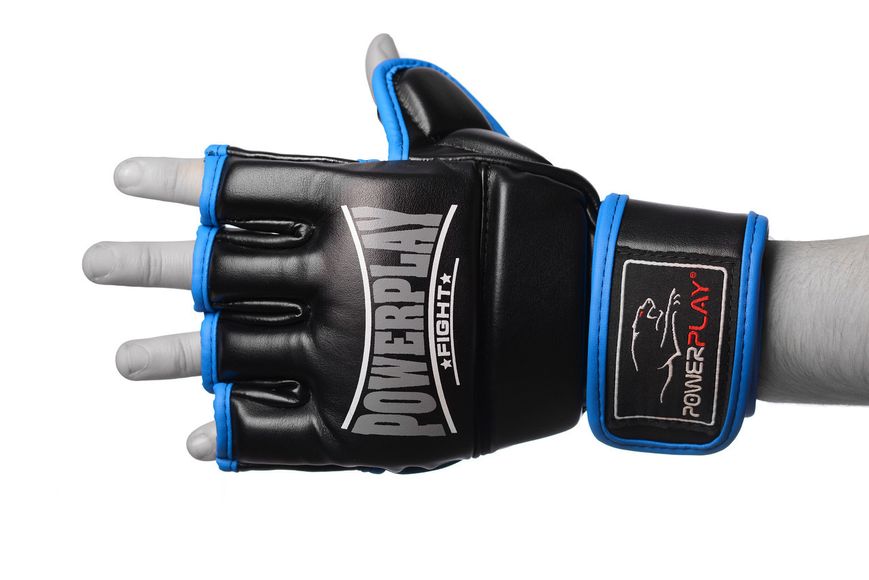 Перчатки для MMA и смешанных единоборств PowerPlay 3058 черно-красные PP_3058_S_Black/Blue фото