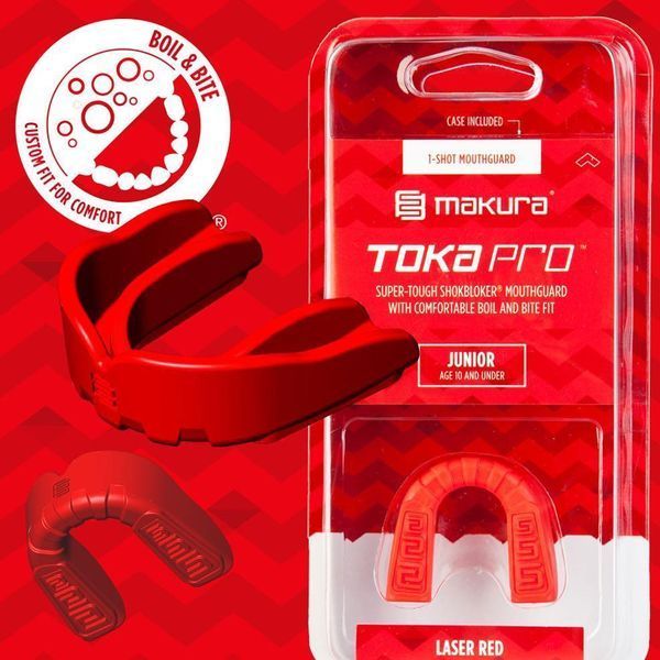 Капа боксерська одностороння одночелюстная Makura Toka доросла (вік 11+) червона Toka_SR_Red фото