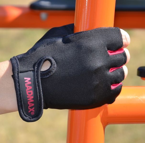 Рукавички для фітнесу та залу Mad Max Rainbow MFG-251 чорно-червоні MFG-251-RED фото