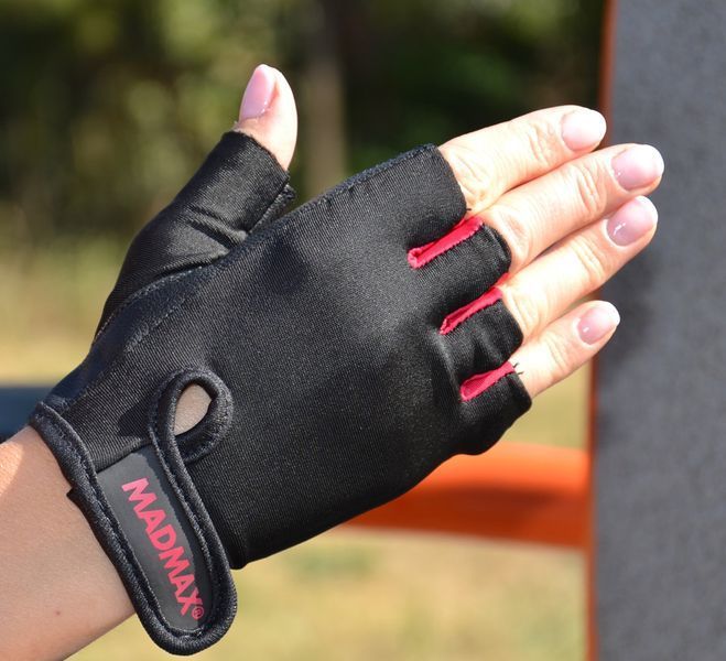 Рукавички для фітнесу та залу Mad Max Rainbow MFG-251 чорно-червоні MFG-251-RED фото