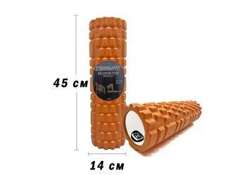 Масажний ролер для спини EasyFit Grid Roller 45 см v.2.1 помаранчевий EF-2027-OR фото