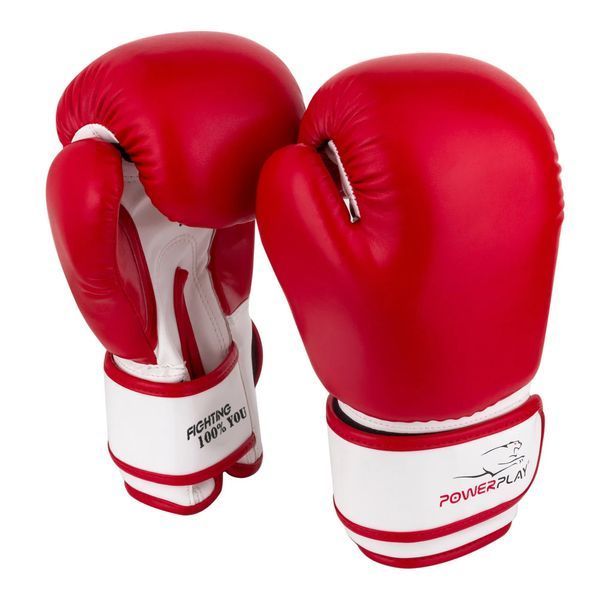 Рукавички боксерські Power Play 3004 червоно-білі PP_3004JR_6oz_Red/White фото
