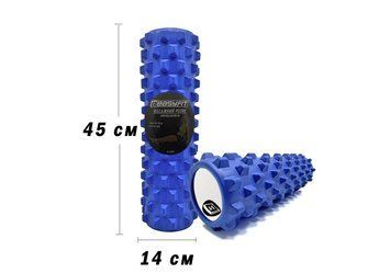 Ролик для фітнесу EasyFit Grid Roller PRO 45 см синій EF-2029-BL фото