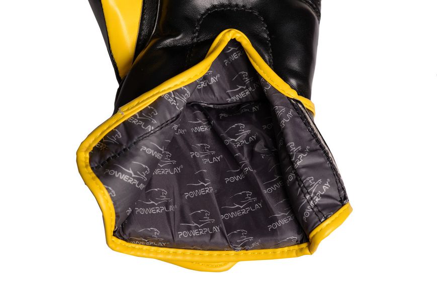 Боксерские перчатки Power Play Jaguar 3018 черно-желтые PP_3018_8oz_Black/Yellow фото