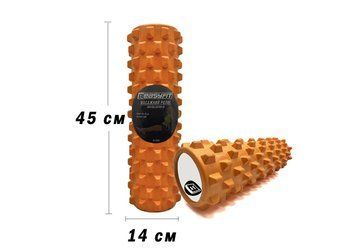 Ролик для фітнесу EasyFit Grid Roller PRO 45 см помаранчевий EF-2029-OR фото