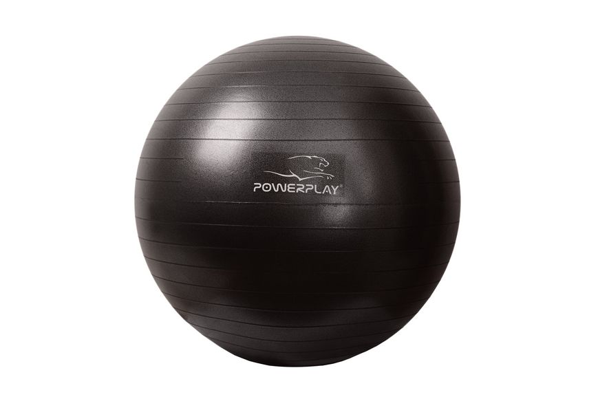 М'яч для фітнесу та йоги (фітбол) Power Play Gymball d-65см чорний + насос PP_4001_65_Black фото