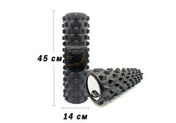 Ролик для фітнесу EasyFit Grid Roller PRO 45 см чорний EF-2029-BK фото
